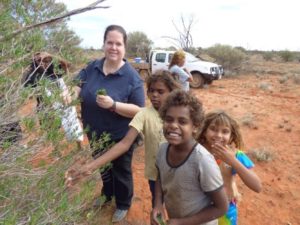Youth Program - Coordinator Renee Tod on a bush trip with the kids